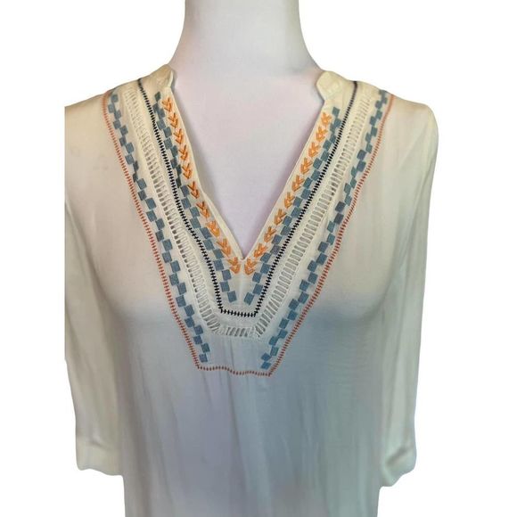 dolan Left Coast Collection Tunic White Embroidered Size XS - Picture 4 of 10